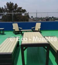Bancas resistentes para terraza Mod B004 colores beige con chocolate