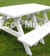 mesa picnic color blanca