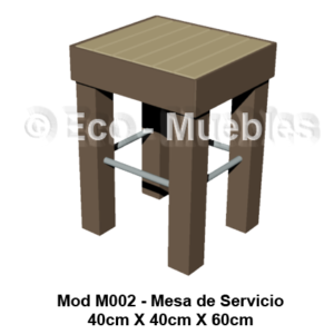 Mesa de servicio y costado de plástico M002