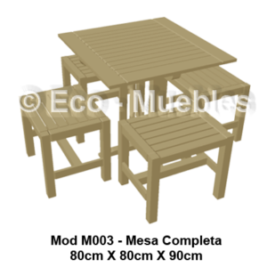 Mesa de servicio y costado de plástico M003