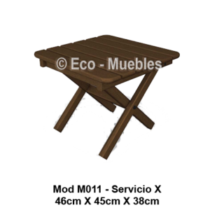 Mesa de servicio y costado de plástico M011